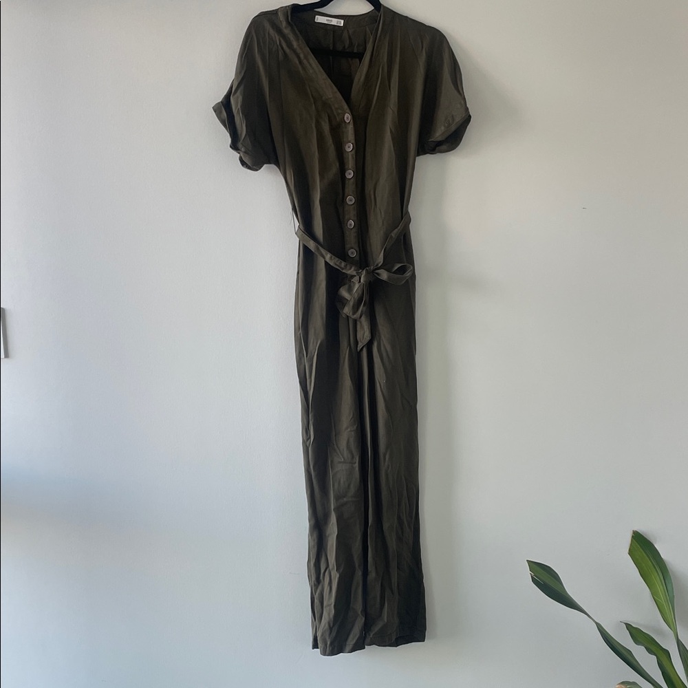 Mango Khaki Casual Jumpsuit